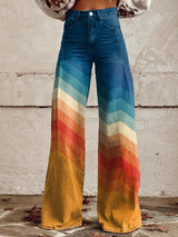 Pantalon large pour femme | imprimé chevron