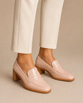 Mocasines Con Tacón Ancho Para Mujer | Acabado Charol · SeemSeem