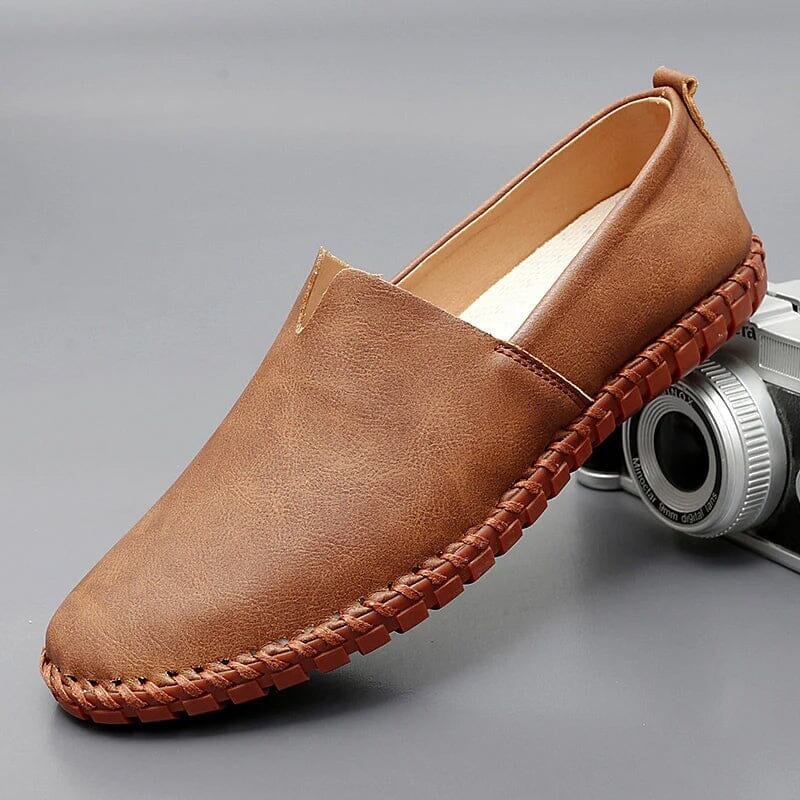 Mocasines Slip-On De Piel Para Hombre | Costura Contraste · SeemSeem