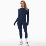 Damesjumpsuit met halve rits | Lange mouwen
