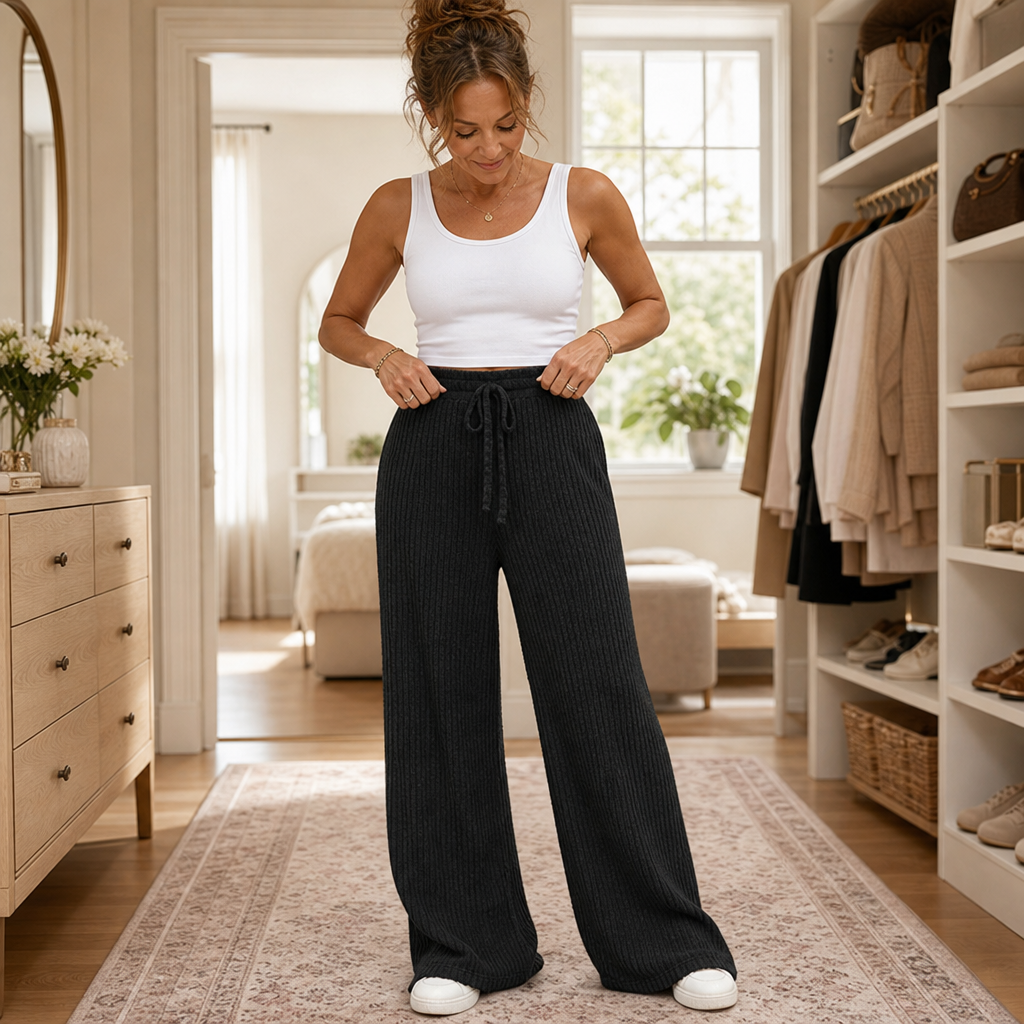Pantalones Anchos Para Mujer | Cintura Ajustable · SeemSeem