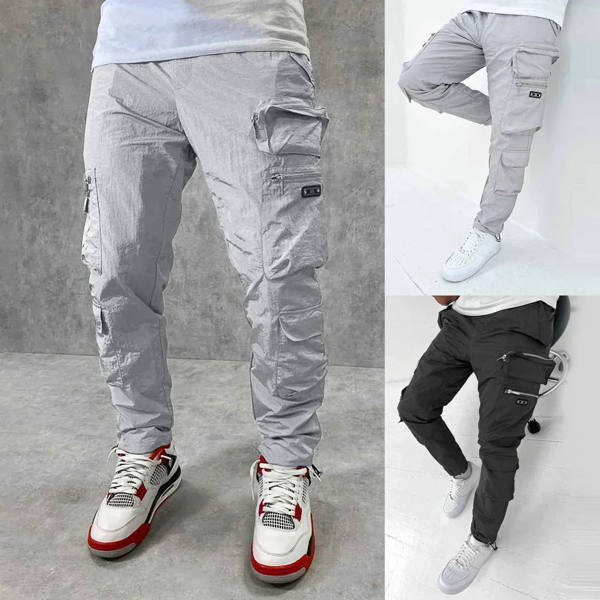 Pantalones Cargo Para Hombre | Bolsillos Con Cremallera · SeemSeem