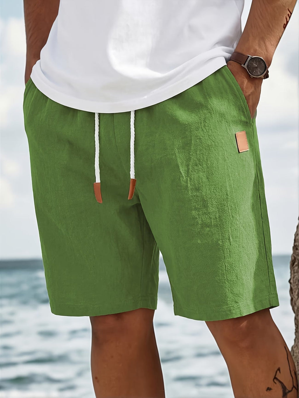 Pantalones Cortos Con Cordón Para Hombre | Cintura Elástica · SeemSeem