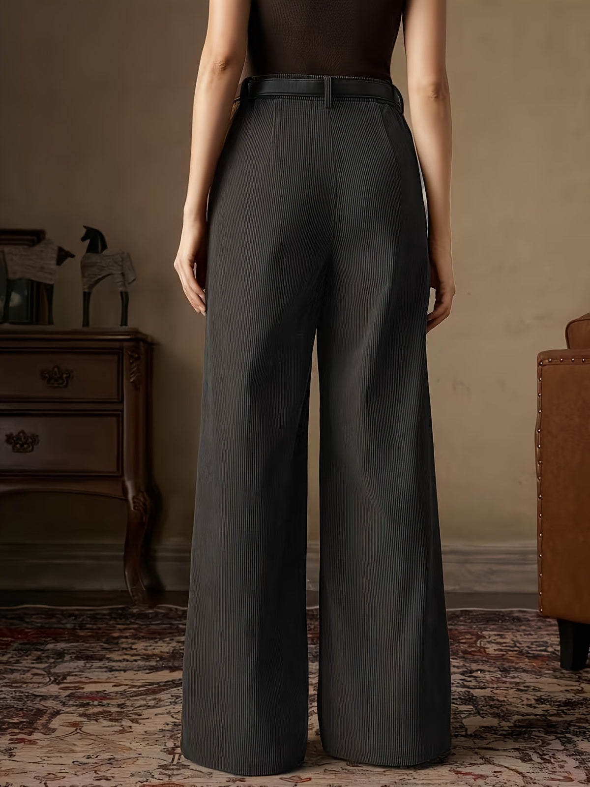 Pantalones De Pierna Ancha Para Mujer | Tiro Alto · SeemSeem