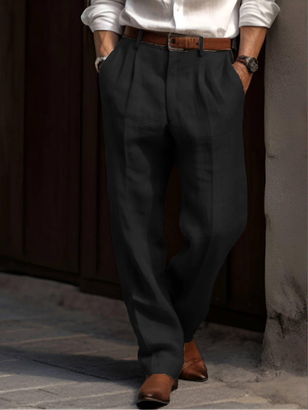 Pantalones De Vestir Con Pinzas Para Hombre | Corte Recto · SeemSeem