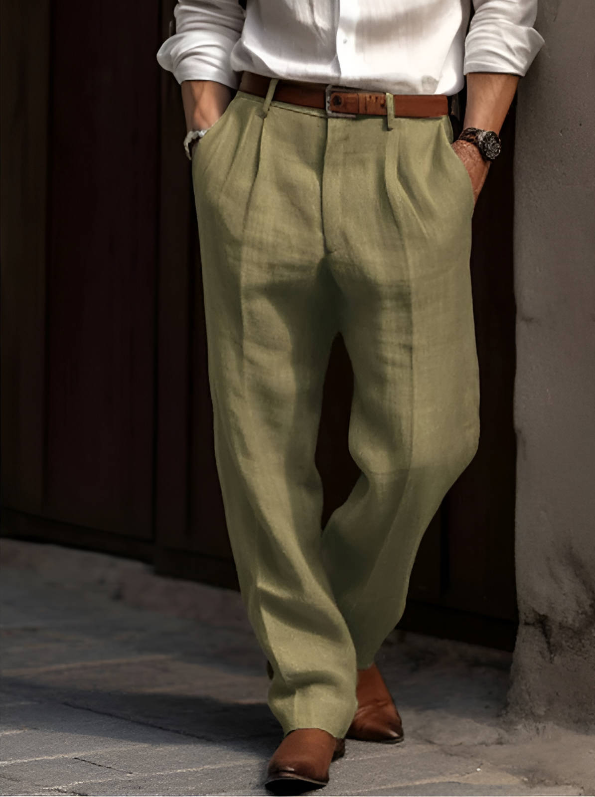 Pantalones De Vestir Con Pinzas Para Hombre | Corte Recto · SeemSeem