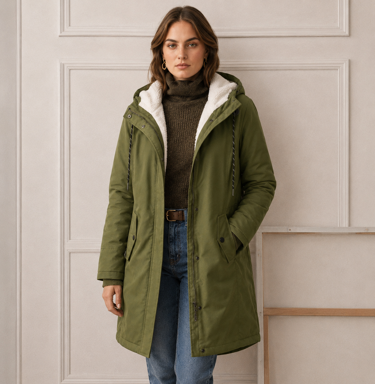 Parka Con Capucha Para Mujer | Forro Borreguito · SeemSeem
