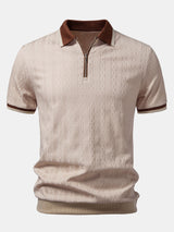 Polo De Punto Con Media Cremallera Para Hombre | Textura Ochos