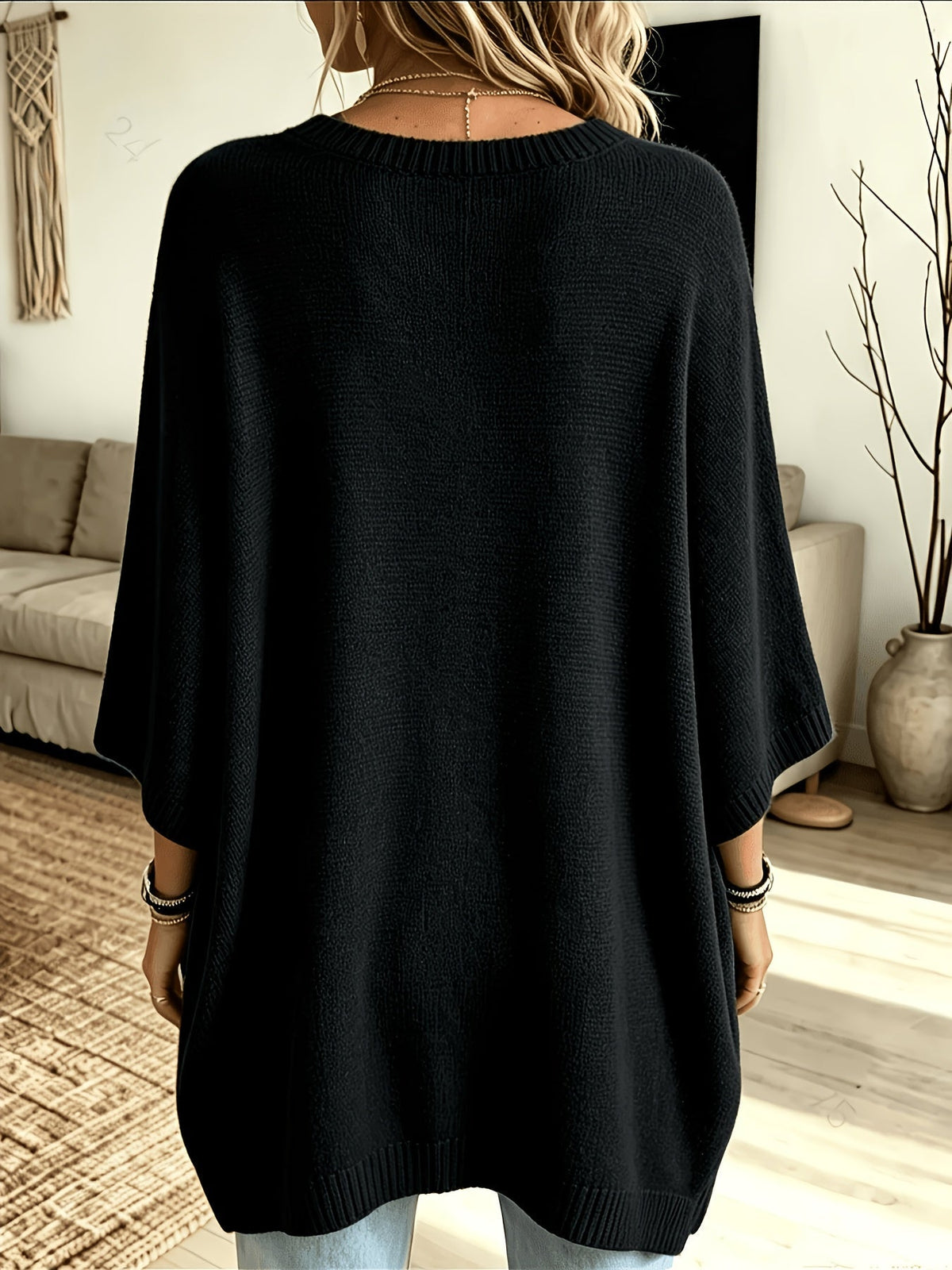 Poncho De Punto Para Mujer | Manga Murciélago · SeemSeem