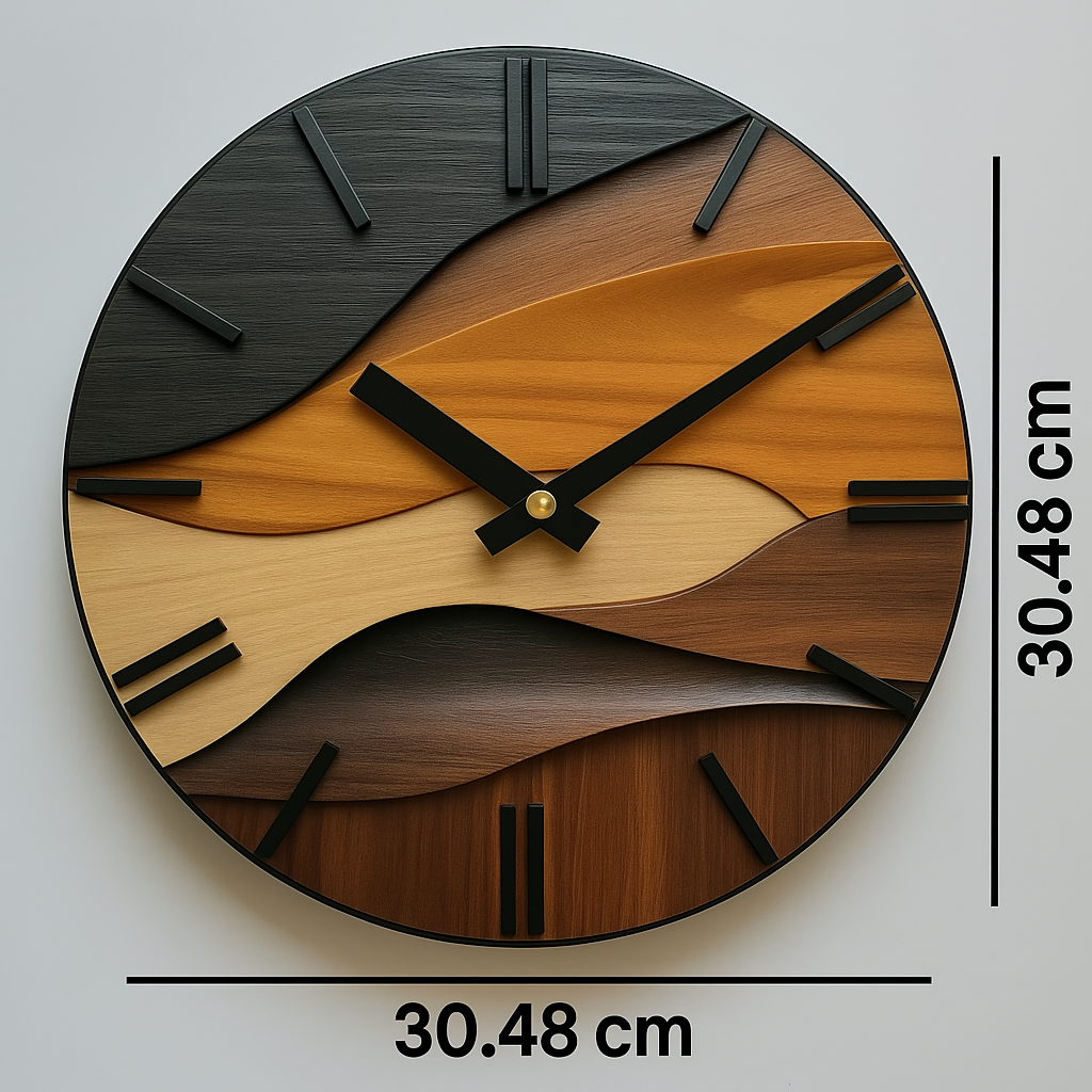 Reloj De Pared Nórdico | Diseño Ondulado · SeemSeem