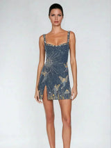Minidress senza maniche da donna | Spacco laterale