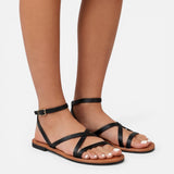 Sandales plates pour femme | brides croisées