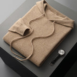 Maglione da uomo in maglia con cappuccio | collo a coste