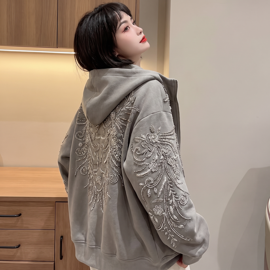 Sudadera Con Cremallera Para Mujer | Con Lentejuelas · SeemSeem