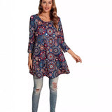Túnica boho para mulher | Estampado mandala