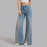 Schlagjeans für Damen | Perlendetail