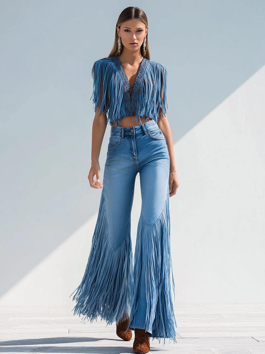 Vaqueros Acampanados Para Mujer | Flecos · SeemSeem