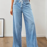 Wijde jeans voor dames | Taille met trekkoord