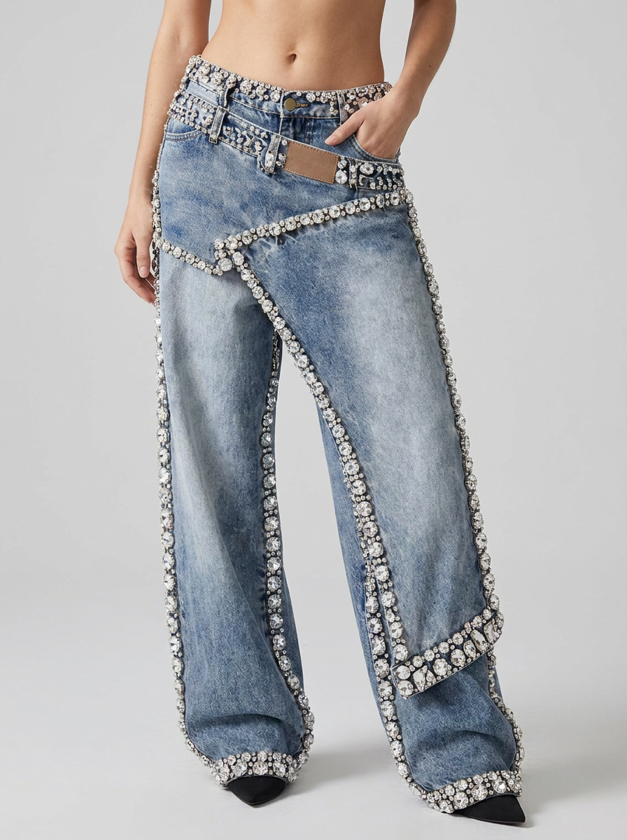Vaqueros Balloon Para Mujer | Adornos Strass · SeemSeem