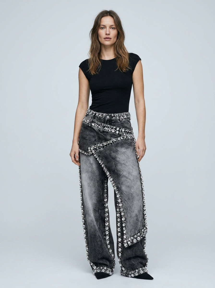 Vaqueros Balloon Para Mujer | Adornos Strass · SeemSeem