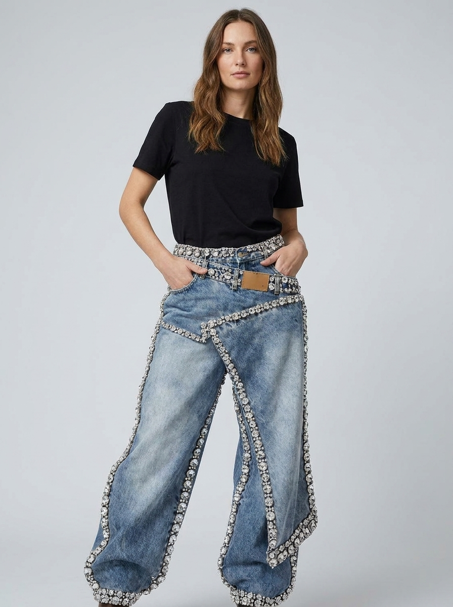 Vaqueros Balloon Para Mujer | Adornos Strass · SeemSeem