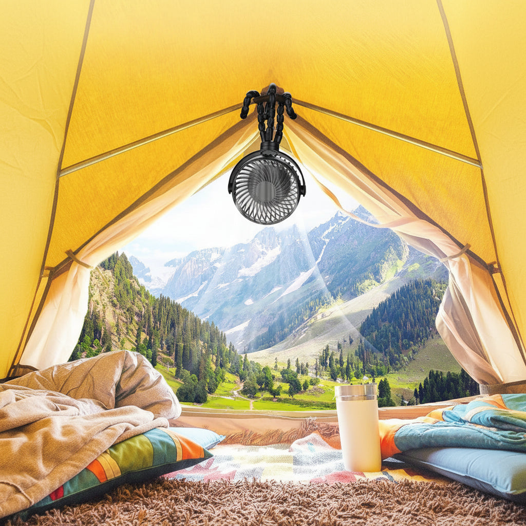 Ventilador Portátil Con Trípode | Recargable Por USB · SeemSeem