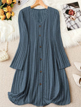 Vestido Con Cuello En V Para Mujer | Botones Frontales