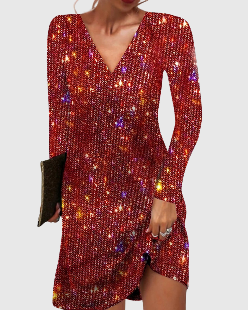 Vestido Con Escote En V Para Mujer | Lentejuelas · SeemSeem