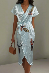 Damen-Wickelkleid | Blumenmuster