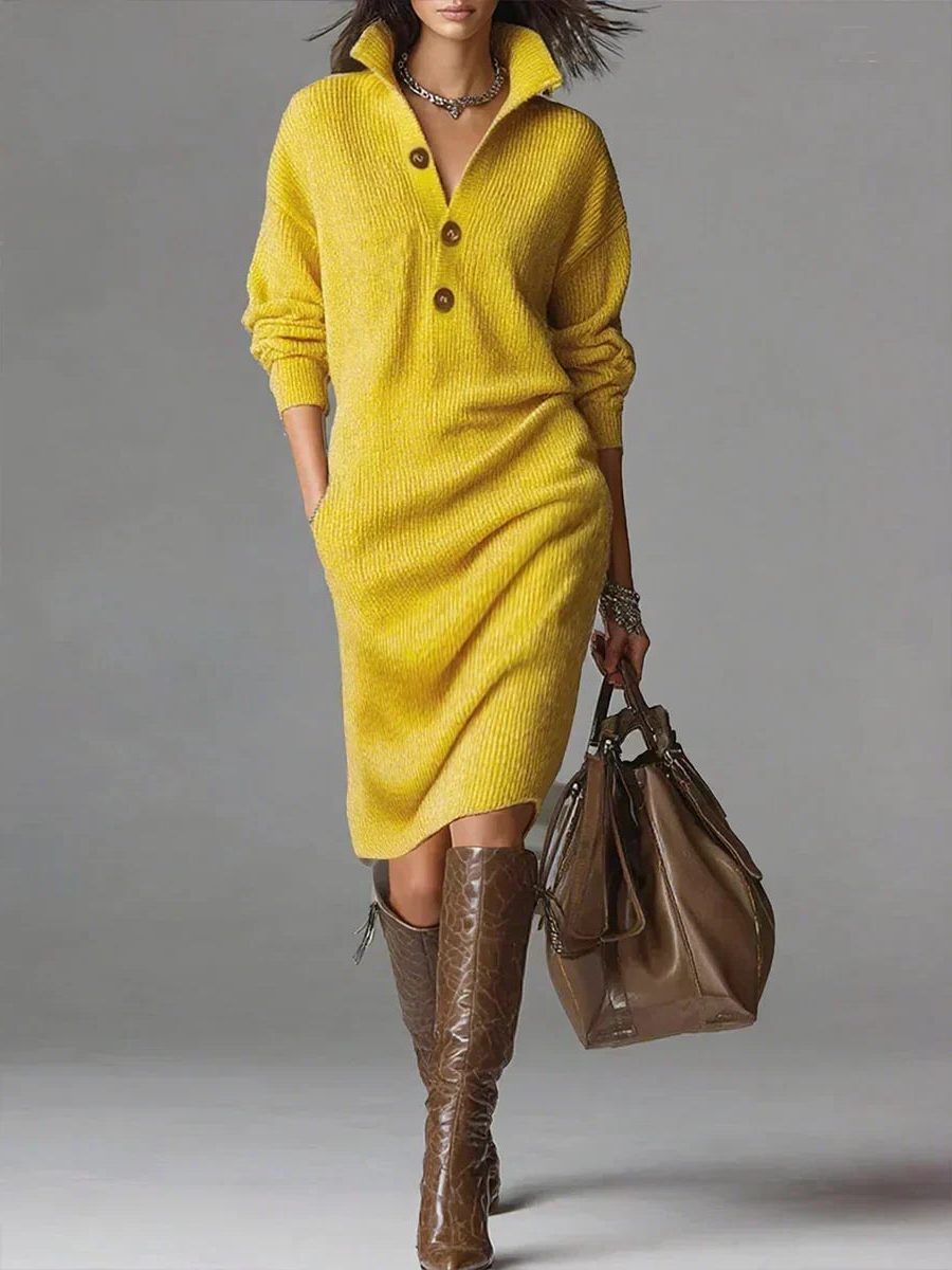 Vestido De Punto Para Mujer | Con Botones · SeemSeem