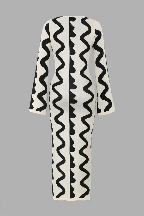 Vestido De Punto Para Mujer | Estampado Ondulado · SeemSeem