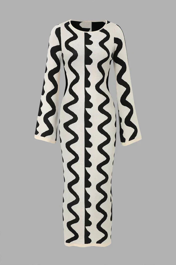 Vestido De Punto Para Mujer | Estampado Ondulado · SeemSeem