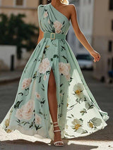 Vestido De Un Solo Hombro Para Mujer | Estampado Floral