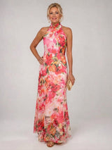 Vestido halter para mulher | Padrão floral