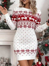 Robe pull de Noël pour femme | Motif rennes
