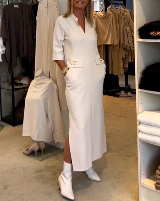 Vestido Largo Para Mujer | Cuello Pico · SeemSeem
