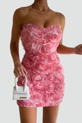 Vestido cai-cai para mulher | rosas 3D