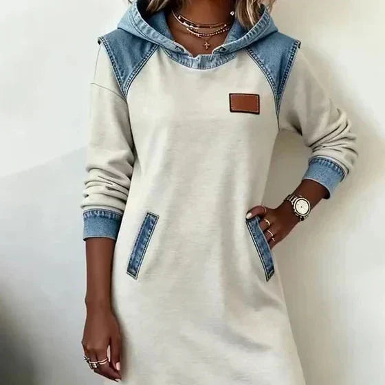 Vestido Sudadera Con Capucha Para Mujer | Detalle Denim · SeemSeem
