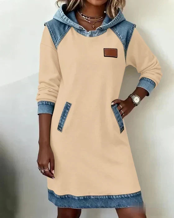 Vestido Sudadera Con Capucha Para Mujer | Detalle Denim · SeemSeem
