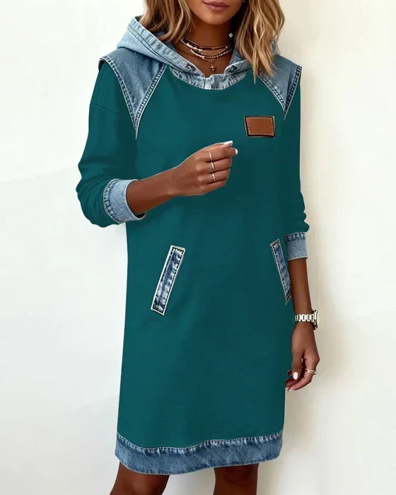 Vestido Sudadera Con Capucha Para Mujer | Detalle Denim · SeemSeem