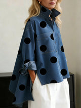 Oversized damesblouse | stippenprint