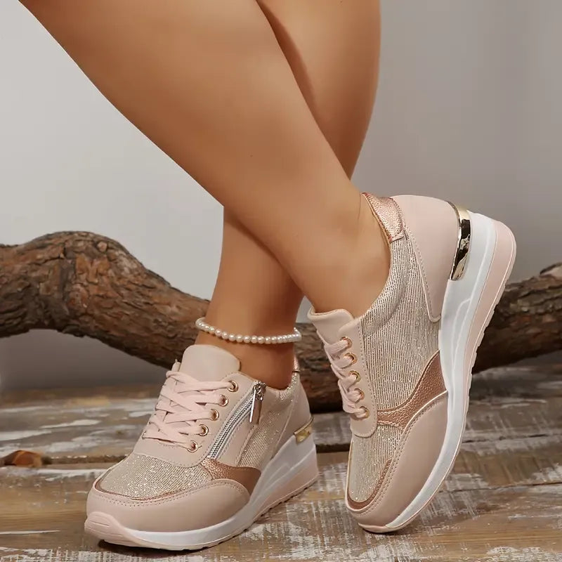 Zapatillas Con Cordones Para Mujer | Cremallera Lateral · SeemSeem