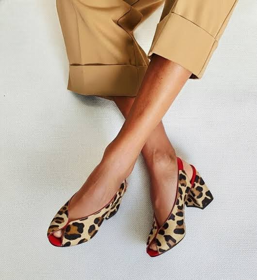 Zapatos De Tacón Peep Toe Para Mujer | Estampado Leopardo