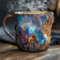 Taza Efecto Cristal Mineral | Asa Integrada Forma Irregular Para Café y Té-mugs-SeemSeem
