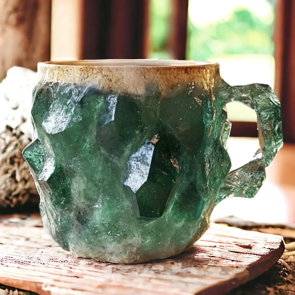 Tasse mit Mineral-Kristall-Effekt | Integrierter Griff mit unregelmäßiger Form für Kaffee und Tee – Tassen-SeemSeem