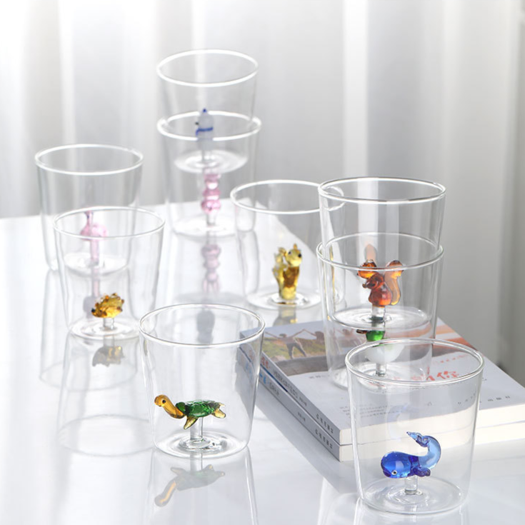Vaso Decorativo Con Figura De Conejo | Cristalería Artesanal De Mesa-glasses-SeemSeem