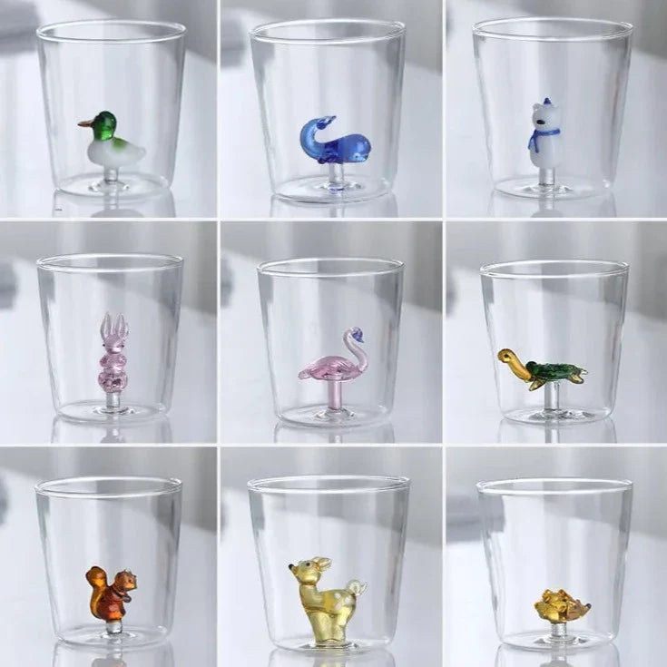 Vaso Decorativo Con Figura De Conejo | Cristalería Artesanal De Mesa-glasses-SeemSeem